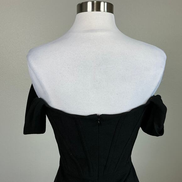 Dress the Population Off the Shoulder Midi Sheath Cocktail Dress Black Size XL - Picture 8 of 11